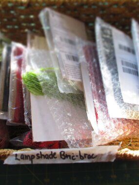 Box of brand new lampshade making supplies